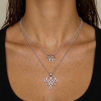 Double-strand necklace wire worker heart