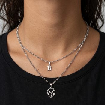 Dvojradový labka pes CAMI s písmenom (rôzne písmená na výber)