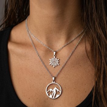 Two-row necklace - mountains circle 1