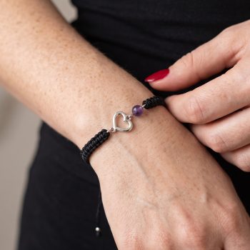 Bracelet Heart Závadka MINI + purple amethyst