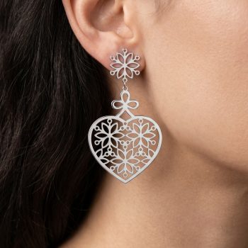Earrings Flower of life - heart 1