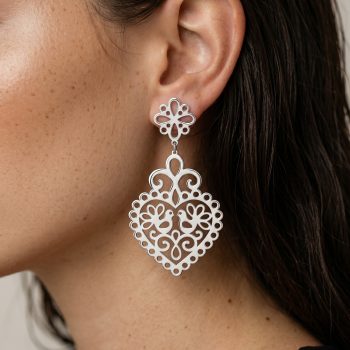 Earrings heart doves 3