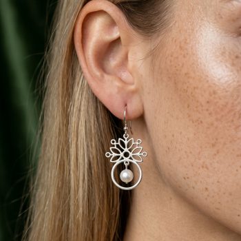 Earrings blueprint star circle + pearls