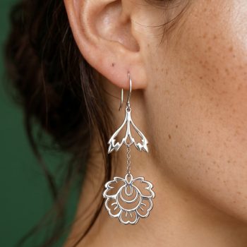 Earrings flower 2 with leaf