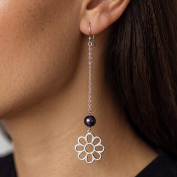 Earrings – Libay daisy + kunzite - long