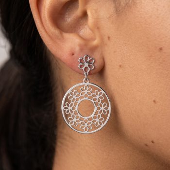 Earrings Ábelová marguerite - circle 3 cm