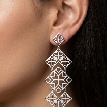 Earrings geometry - pleated 1 - short