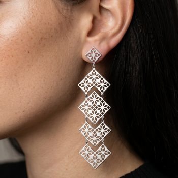 Earrings geometry – pleated 2 – long