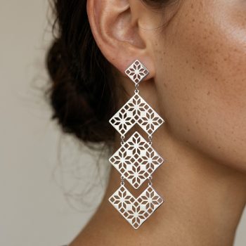 Earrings geometry - pleated 2 - short