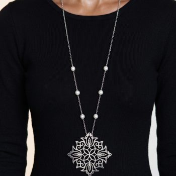 Prívesok Cíferský ornament 5 + perly krátky