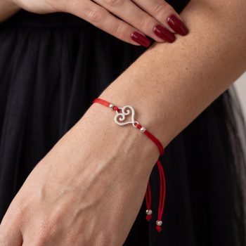 Náramok šnúrka MINI - srdce čipka SymBBolika