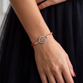 Heart MINI 1 bracelet – cord RED / BLACK