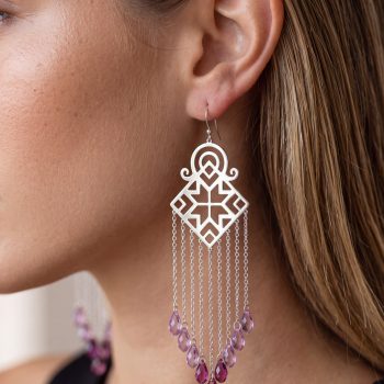 Earrings gatra waterfall - long + swarovski